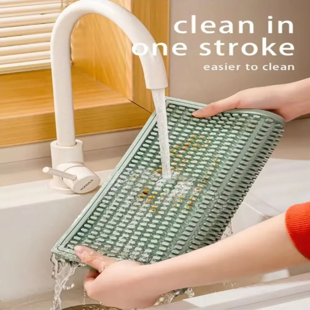 مقاومة للحرارة كونترتوب بار حصيرة عدم الانزلاق مقاوم للماء طبق الزجاج تجفيف الوسادة قابلة لإعادة الاستخدام تسرب Poof المطبخ استنزاف حصيرة باريستا #3