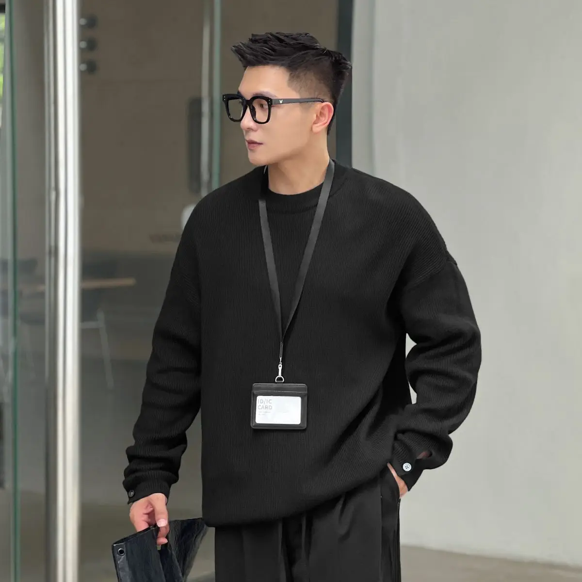 

Bla Lazy Sle round Ne Knitwear Men Autumn Winter Korean System Cleanfit Base Layer Inner Wear Polyester Fiber Casual Sle