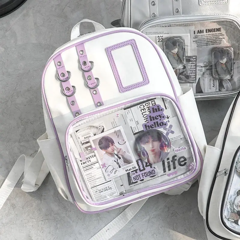 Richme Punk Women Backpacks 2025 New Designer Anime Badge Ita Bags Female Large Capacity JK Students Commute Mochilas Para Mujer