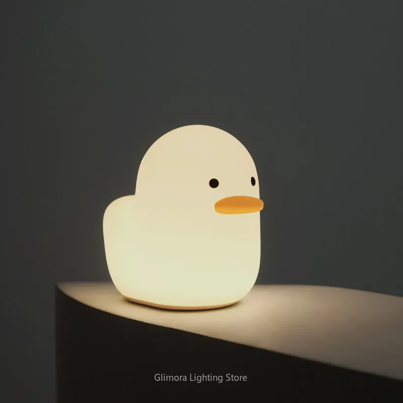 MUID Dull Duck Sleep Lamp for Bedroom, Silicone Night Light with Light Sensor,Cute Light for Kids Adults, Soothing Bedside Decor