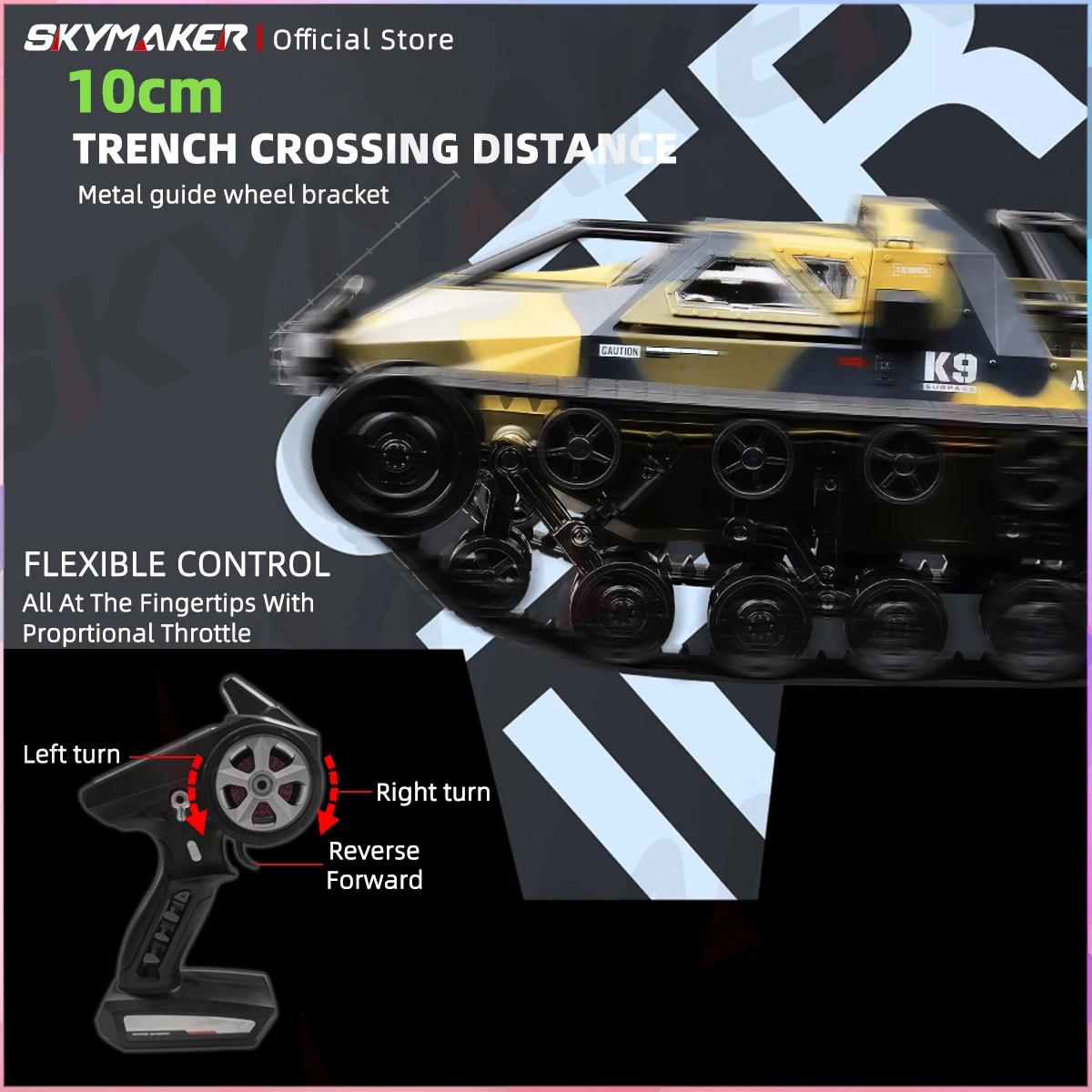 JJRC C8812 Max Tracked Tank Model Remote Control Off-Road Vehicle 360 Degree Rotation Drift  RC Car 2.4G Full Scale for Kids