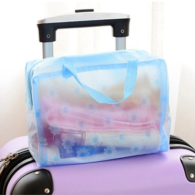 Bolsa de cosméticos de viaje transparente con cremallera para mujer, neceser de aseo, organizador de maquillaje, bolsa de almacenamiento portátil, impermeable