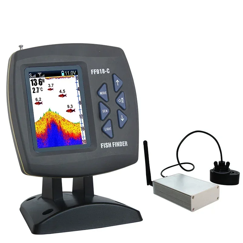 Remote Control Bait Boat Fish Finder, LCD Perating Range, 300m Depth Range, 100m Wireless, 3.5