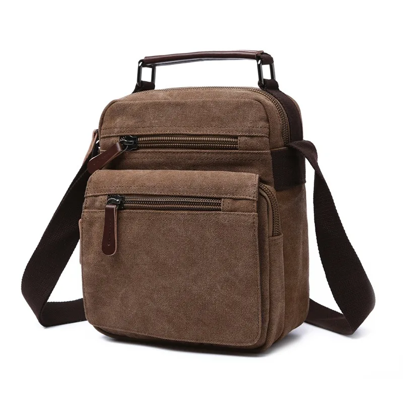

Nesitu Highend New Vintage Casual Black Grey Coffee Khaki Blue Green Durable Canvas Women Men Shoulder Messenger Bag M8666