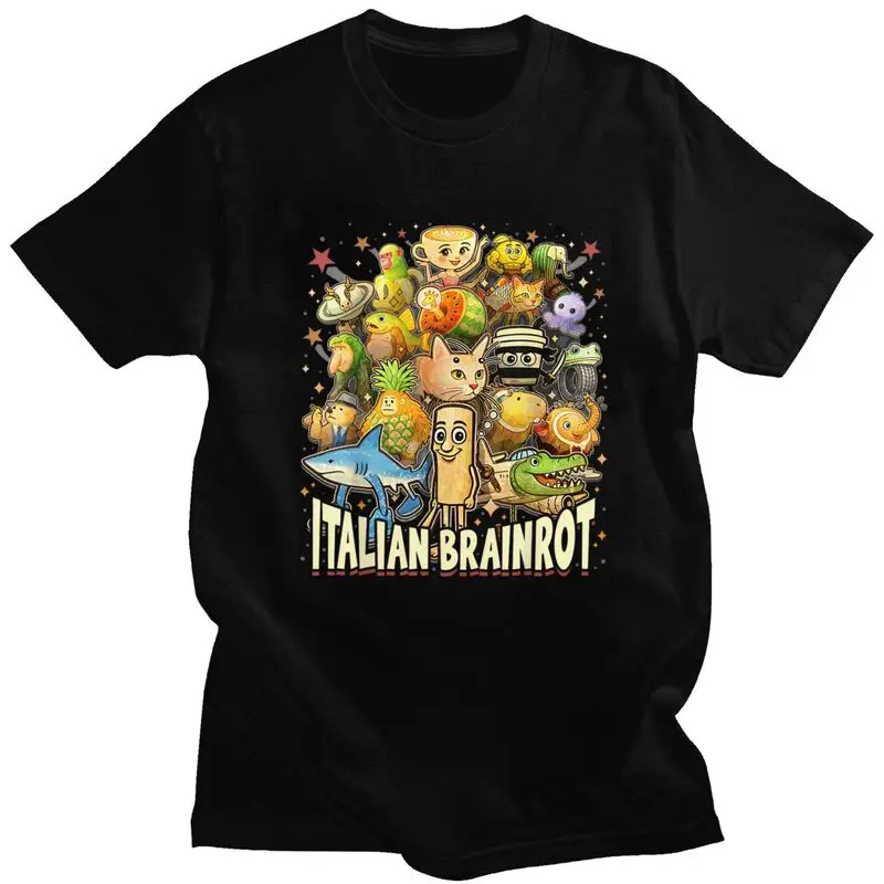 

Italian Brainrot Meme Characters Design T Shirts 100% Cotton Tees Shirt Streetwear Round Neck Tshirt Casual Short Sleeve Tees