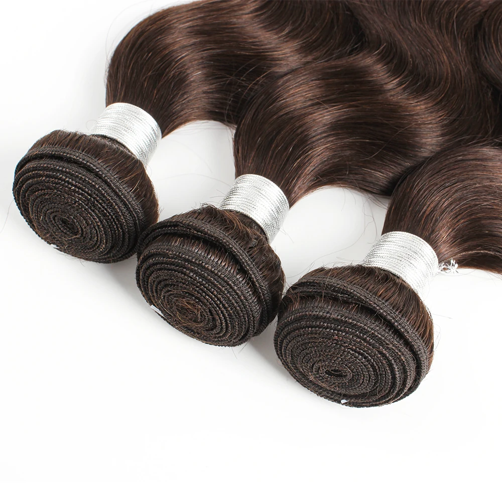 #2 Chocolate Brown Body Wave Human Hair 1/3/4 Bundles Deal Remy Hair Bundles Chocolate Brown Color Human Hair Extensions