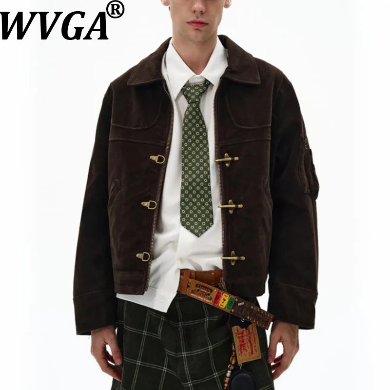 

WVGA Spring Autumn New Men Tide American Style Airplane Button Short Jacket Niche Chic Casual High-end Design Trendy Coat W18538
