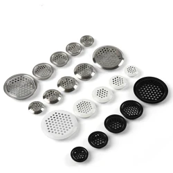 1PC Rodada Aço Inoxidável Air Vent Grille Cover Preto Branco Wardrobe Armário Mesh Hole Ventilação Plugs Dia 19mm 25mm 35mm 53mm