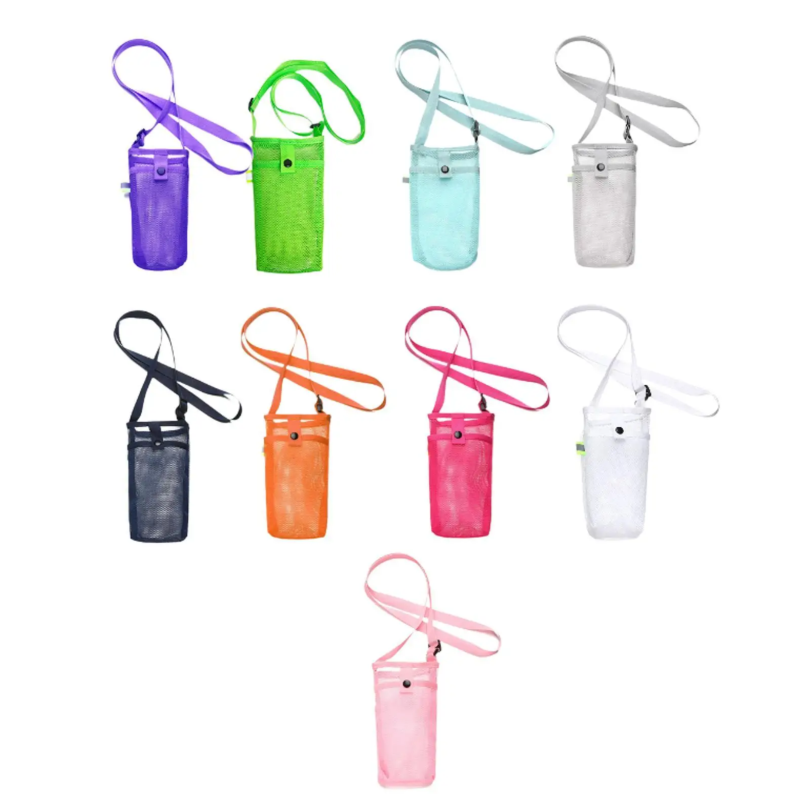 Water Bottle Holder Water Bottle Carrier Mesh Water Bottle Sleeve Water Bottle Beach Bottle Bag for Cycling Walking Gym