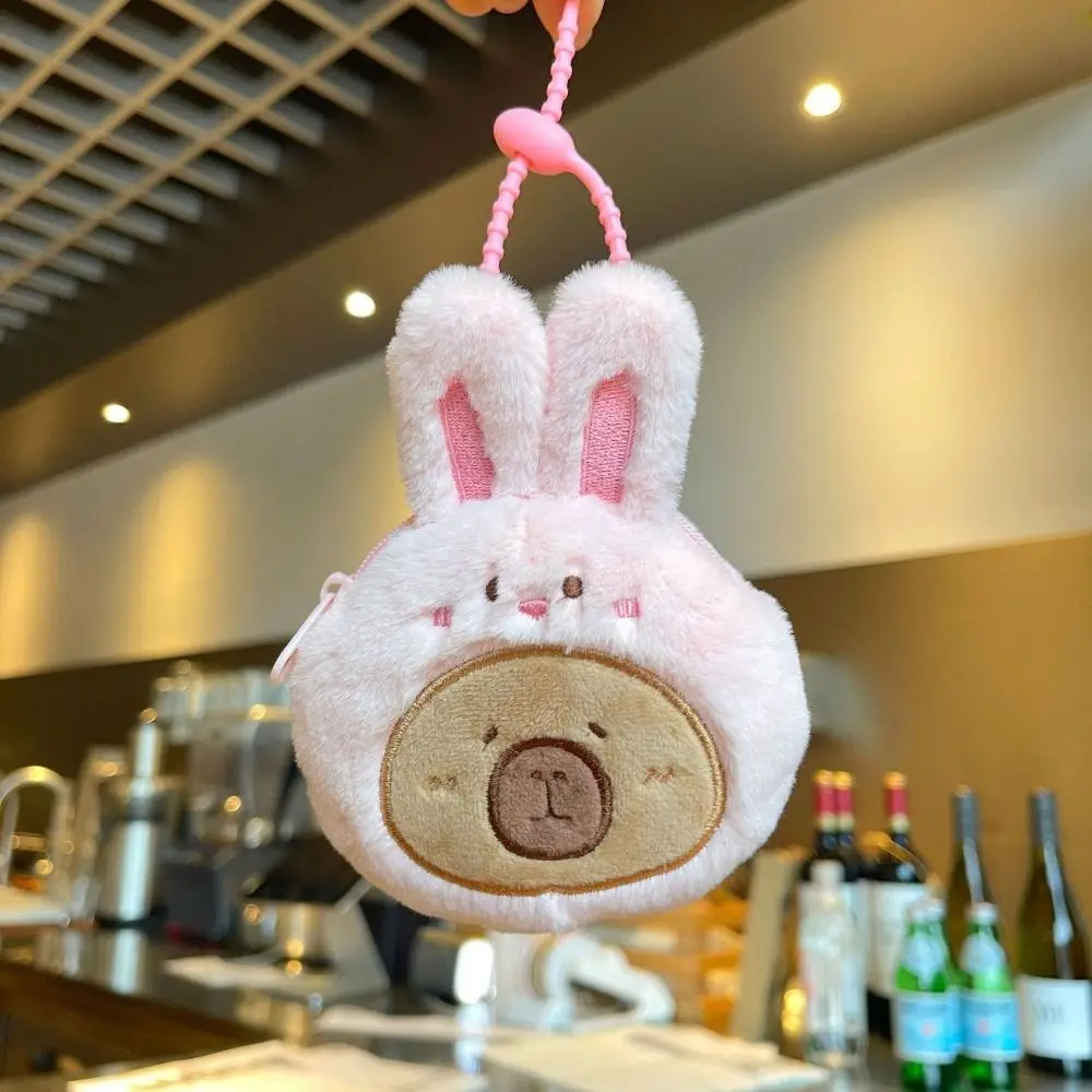 Rabbit Capybala Plush Coin Purse Panda Bag Hanging Little Bear Plush Doll Keyring Animals Soft Frog Plush Pendant Backpack Decor