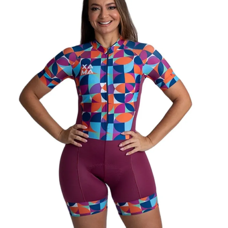 XAMA women\'s cycling wear Little Monkey Choose West short sleeve summer suit with bike road wear 20D GEL