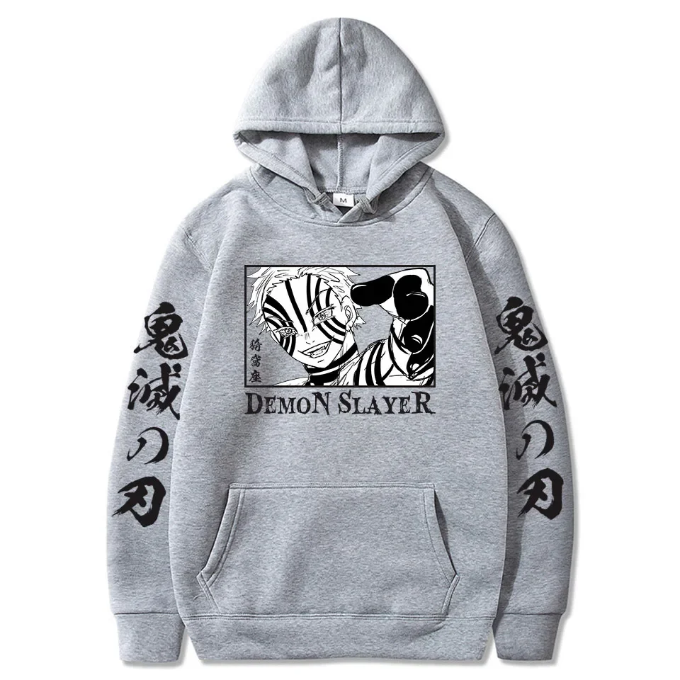 2024 Japanese Anime Demon Slayer Rengoku Akaza Twelve Kizuki Komaji Manga Hoodies Harajuku Cartoon Pullover Oversized Sweatshirt