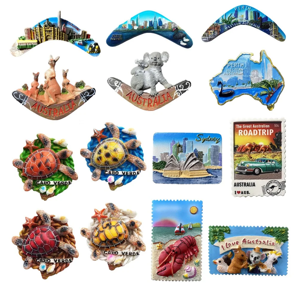 

Europe Australia 3D Fridge Magnets Tourism Souvenir Refrigerator Magnets Sticker Collection Handicraft Gift Decoration Articles