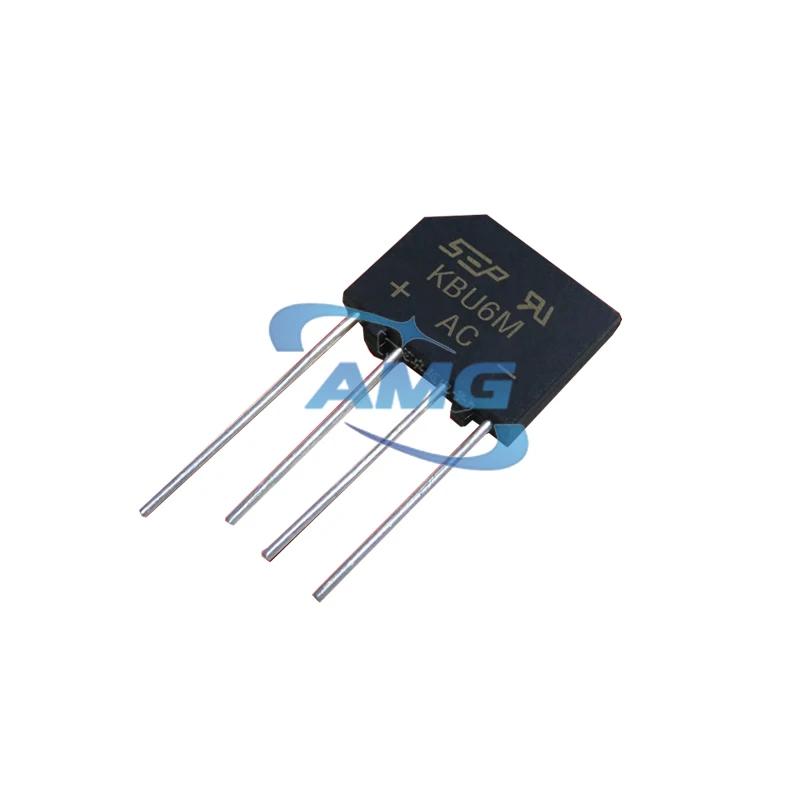 10PCS KBU6M flat bridge rectifier bridge stack rectifier bridge 1000V