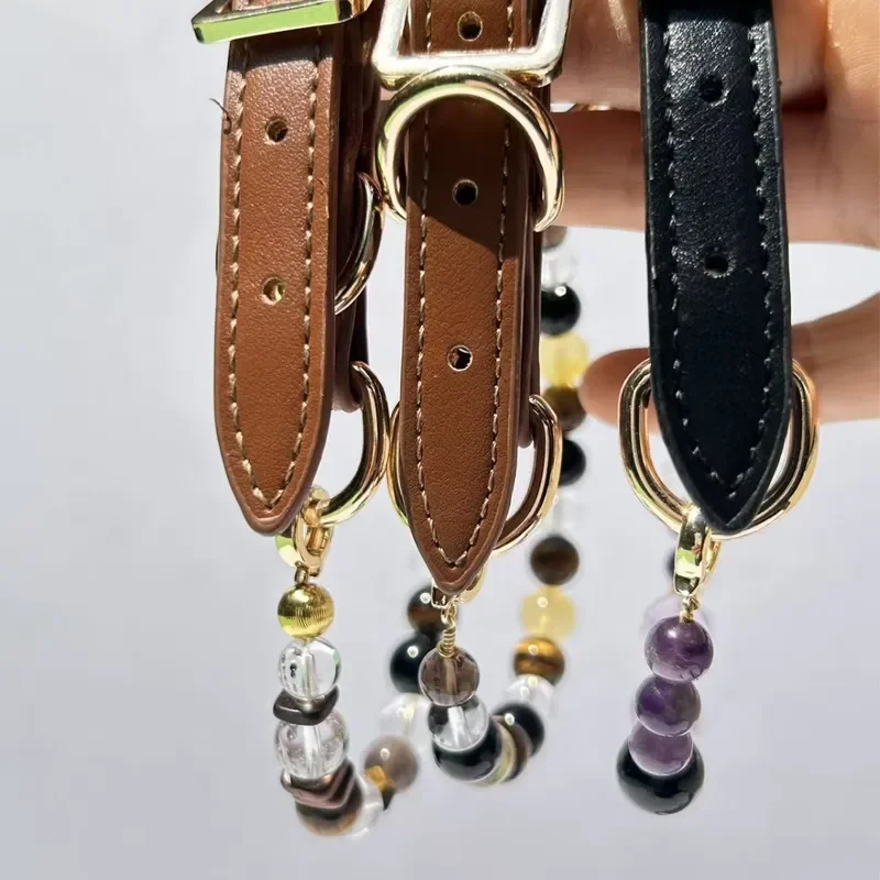 Pet crystal collar Citrine beaded dog collar luxury necklace factory spot pet store cross-border hot sale