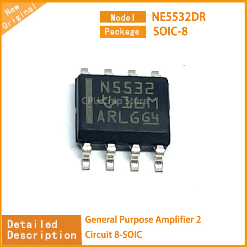 50Pcs/Lot  New Original NE5532DR NE5532  General Purpose Amplifier 2 Circuit 8-SOIC