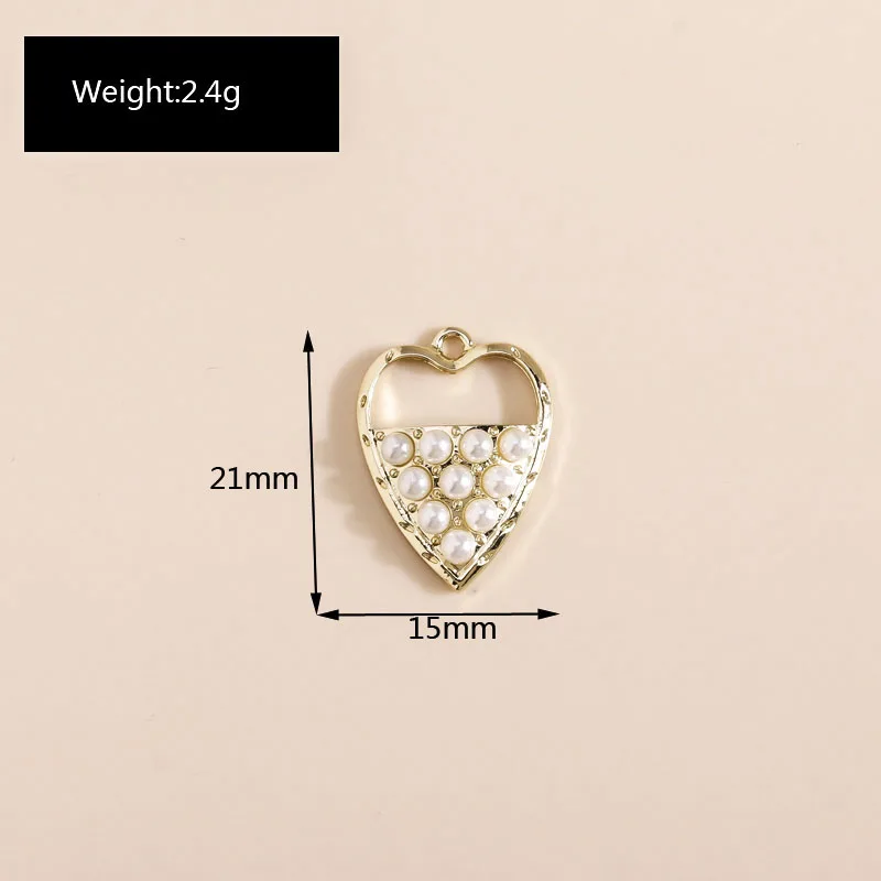 Leslie 5 Stück exquisite Kristall-Liebesherz-Anhänger für DIY-Schmuckherstellung, handgefertigte Halskette, Armband, Ohrringe, Charms – Detail 16