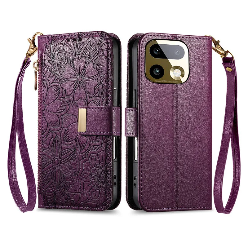 

embossing leather Cover For Realme 16 15 14 Pro PIus 15T 14T 14x Magnetic button shockproof many card Slot Wallet phone Case