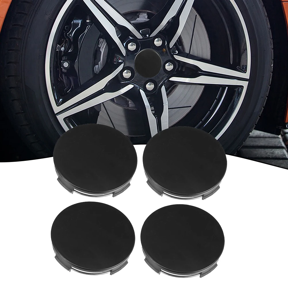 4Pcs Universal 65mm Dia 4 Clips Wheel Tyre Center Hub Cap Cover Black Center ABS Rims Cap Black Car Accessories