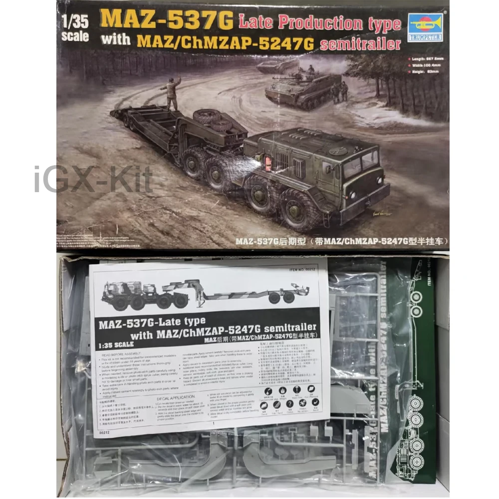 

Trumpeter 00212 1:35 Scale Soviet Tank Transporter Maz537 Maz-537 Late Toy Plastic Assembly Building Model Kit