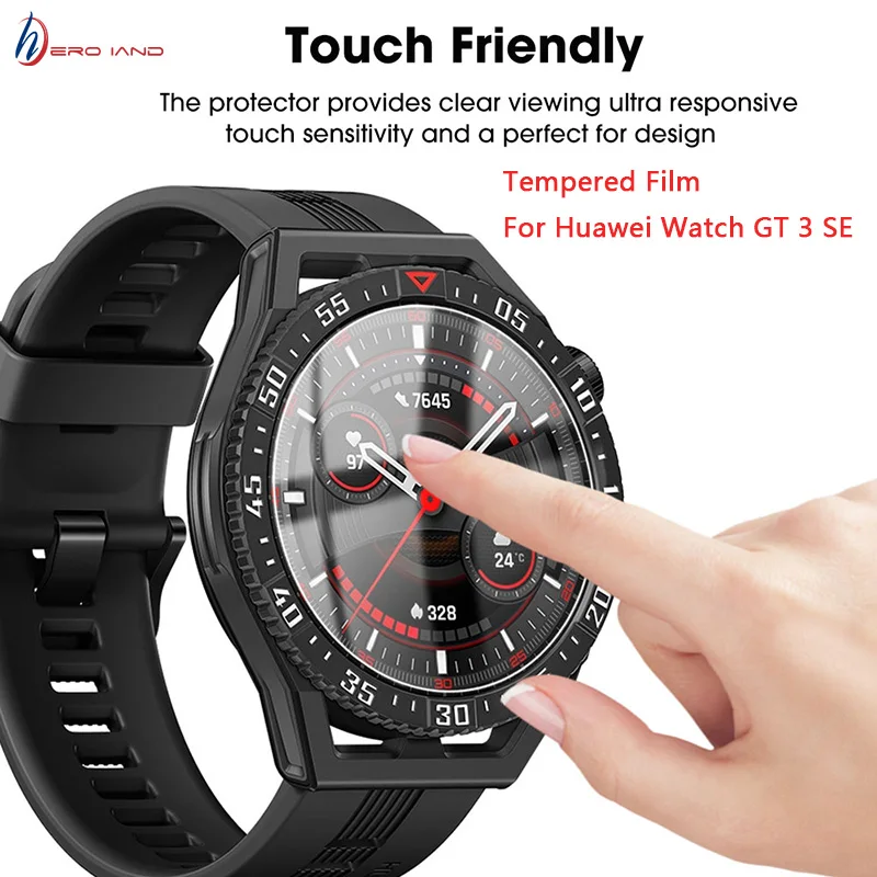 Heroland 10Pcs HD Screen Tempered Glass Protector For Huawei Watch GT 3 SE Explosion Proof Glass Film Smartwatch Accessories for honor magic vs2 v2 3 in 1 full screen protector explosion proof hydrogel film