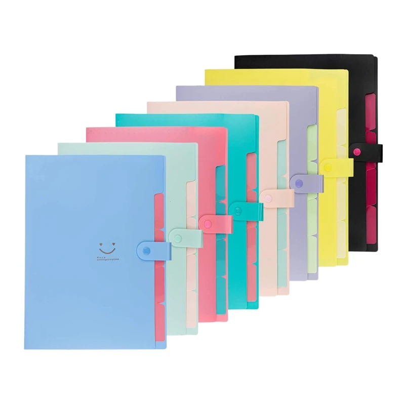 

8 Pcs Letter A4 Paper Expanding File Folder Pockets Plastic Expandable File Jackets Accordion Folder Document Holder