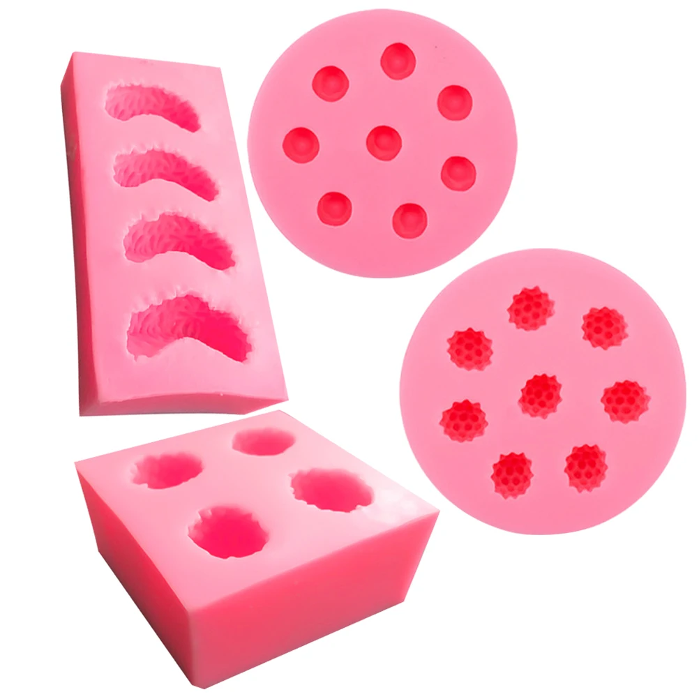 

4 Pcs Fruit Cake Molds Silicone Fondant Decor DIY Gypsum Clay Modeling Chocolate Resin Epoxy naments Craft