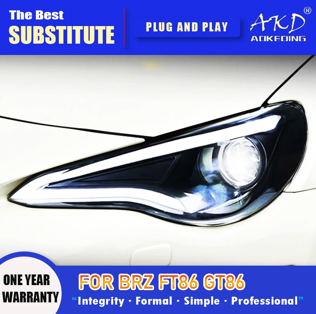 

AKD Head Lamp for Subaru BRZ LED Headlight 2012-2020 Headlights FT86 GT86 DRL Turn Signal High Beam Angel Eye Projector Lens