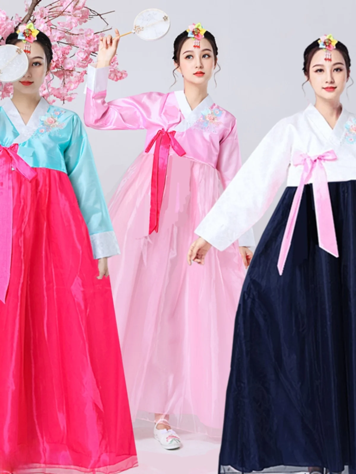 Traditional Korean Hanbok Women's Court Wedding Photography Performance Costume Student Sports Event Ethnic Dance Outfit