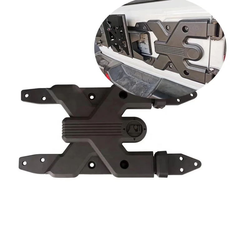 HW Offroad 4x4 Tailgate Bracket Hinge Reinforcement Spare Tire Carrier for Wrangler JL Gladiator JT Pickup Truck Bumper