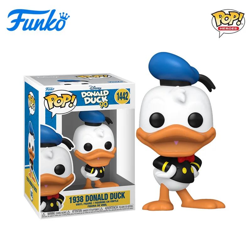 Disney Funko Pop-Figurine de dessin animé pour enfants, Donald Duck, 90e modèle des travailleurs, jouet Kawaii, beurre d'ornement de renforcement, cadeaux d'organisation périphérique