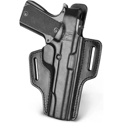 For Colt 1911,Gun&Flower Tactical OWB Appendix Ambidextrous Holster 2 Slot Pancake Leather Gun Holder Pouches