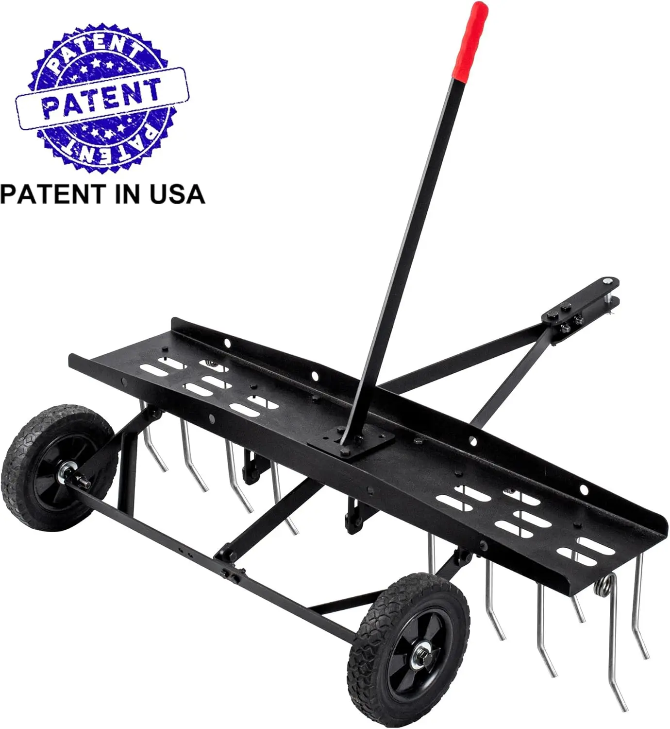 

40inch Tow Behind Dethatcher with 20 Spring Steel Tines,Lawn Sweeper Garden Grass Tractor Rake Removes Thatch