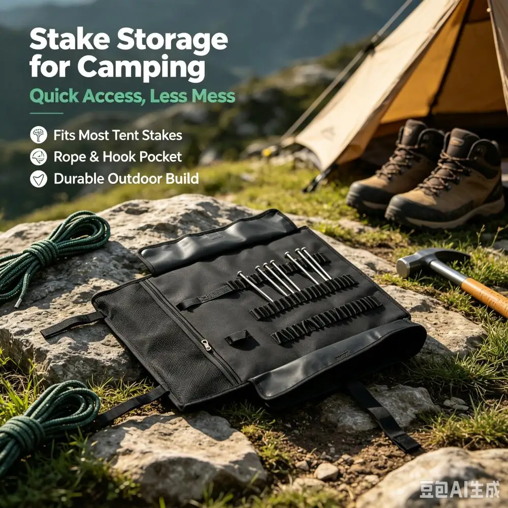 Outdoor Camping Picnic Site Nail Bag Tent Canopy Accessories Portable Storage Bag Tool Bag Hammer Camping Site Nail Set Bag