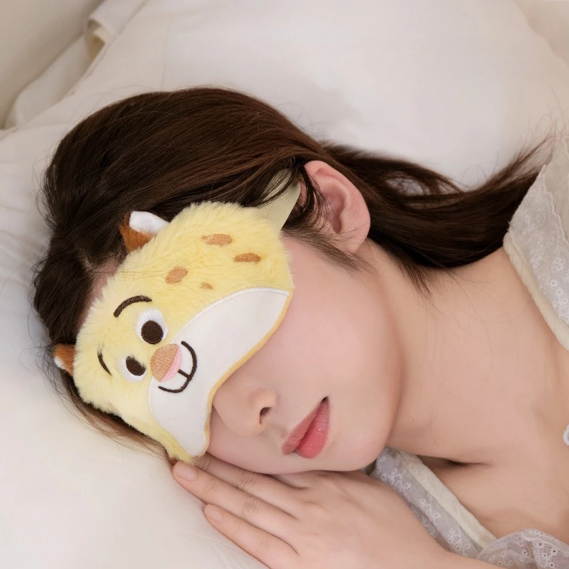 Disney's new children's eye mask for lunch break sleeping and shading cute cartoon girl plush nap eye mask