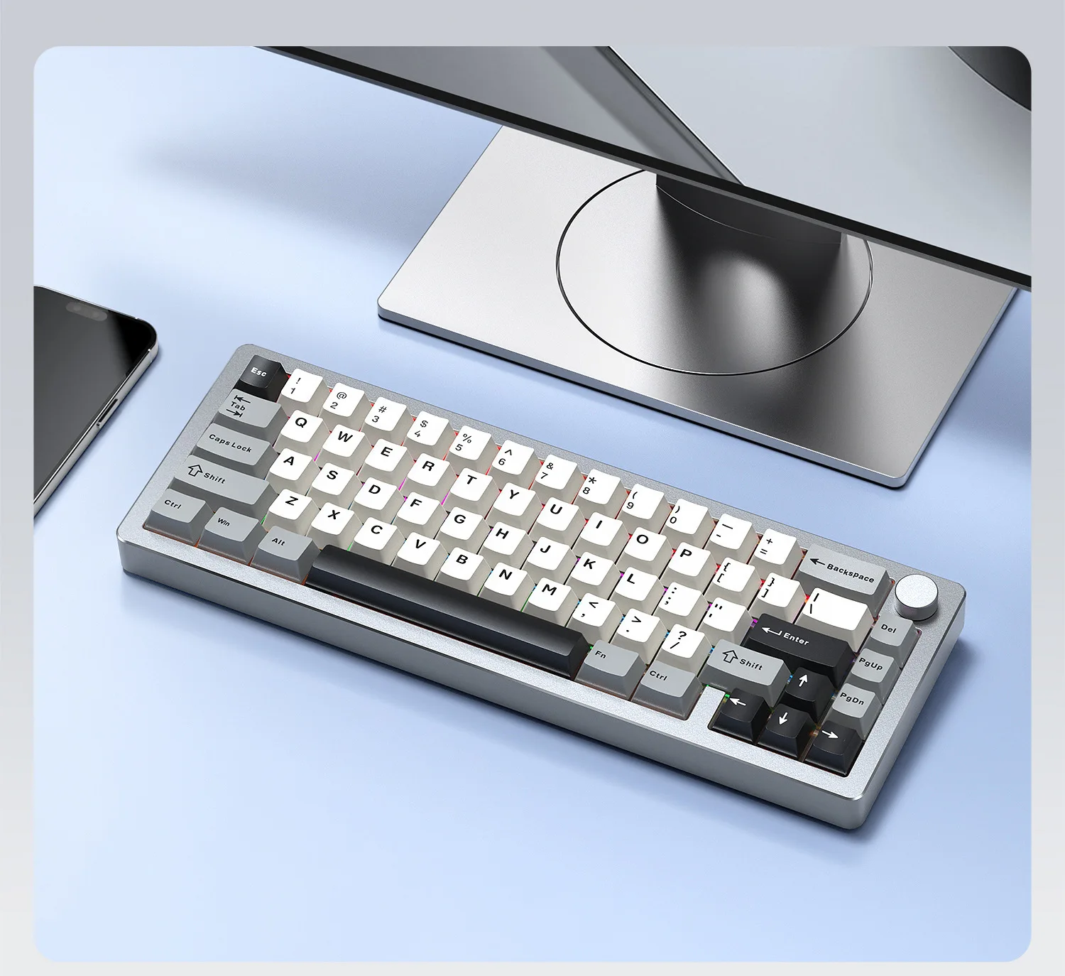 

Dark Alien R65 Aluminum Lump CNC Wired Thri Modes Hot Plug Rgb 65% Layout Gaming Mechanical Keyboard Portable Work Easily