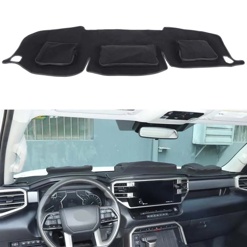 

For 2022-2025 Toyota Tundra Sheepskin Car Dashboard Organiser Mat Storage Pad Stowing Tidying Organiser Accessories