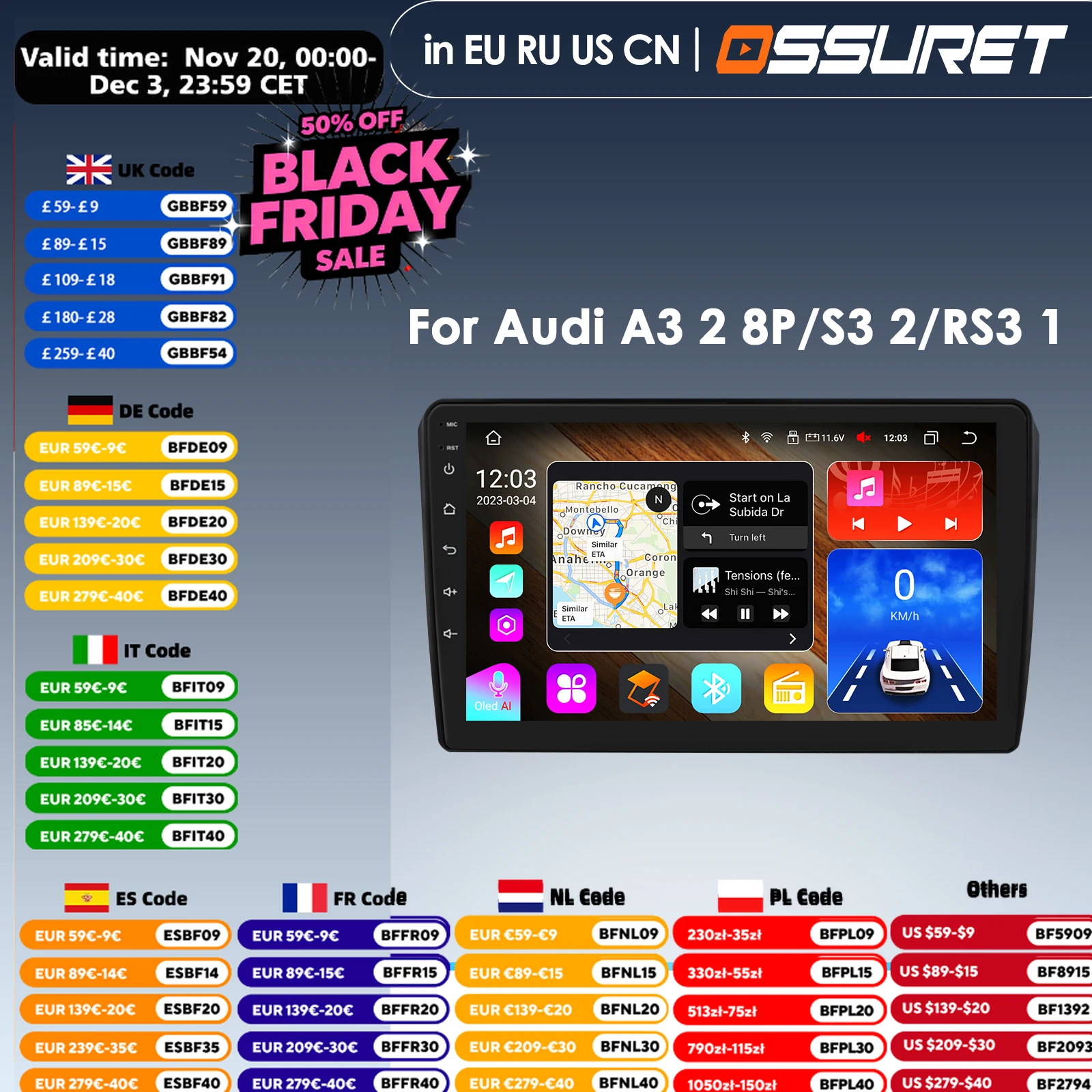 Hizpo CarPlay Android 14 Auto Radio for For Audi A4 B6 B7 S4 RS4 1999-2008 Seat Exeo 4G Car Multimedia GPS 2din Autoradio System