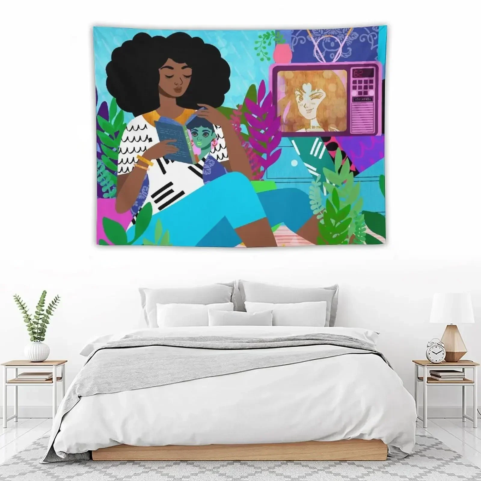 

Retro Wave Anime TV Tapestry Home Decoration Tapete For The Wall Wall Decorations Tapestry