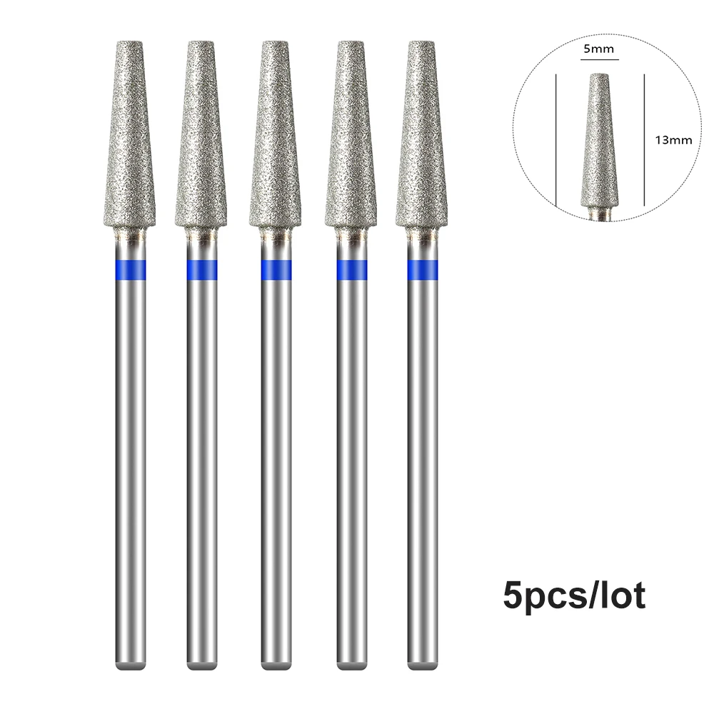 TP 5 teile/los Diamant Nagel Bohrer Bits 3/32'' Flamme Nagel Bits Elektrische Fräser Für Maniküre Rotary Häutchen sauber Nagel Werkzeuge
