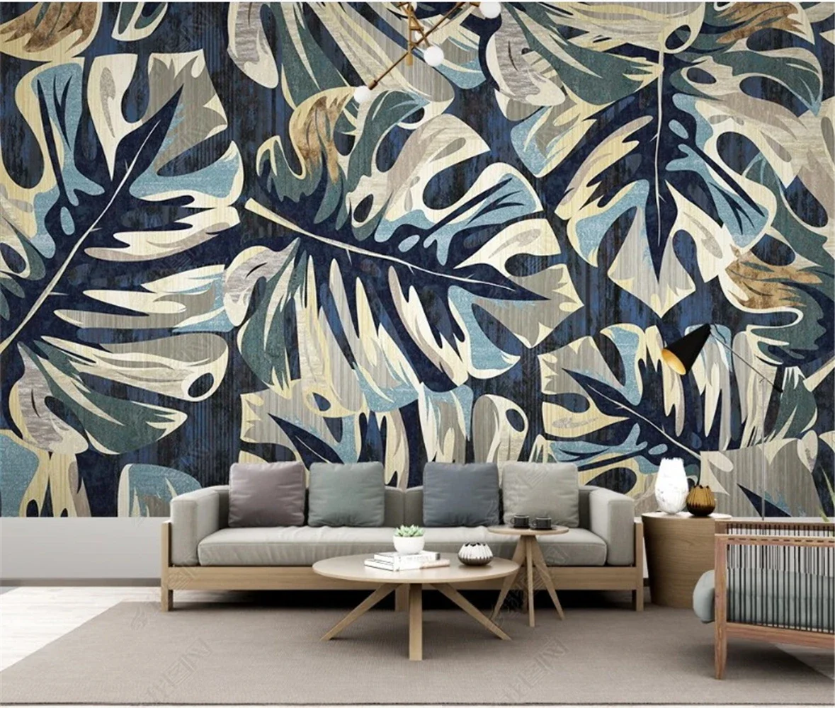 Custom papel de parede 3d Tropische plant Wallpapers for living Room mural wallpaper decoration wall stickers home improvement