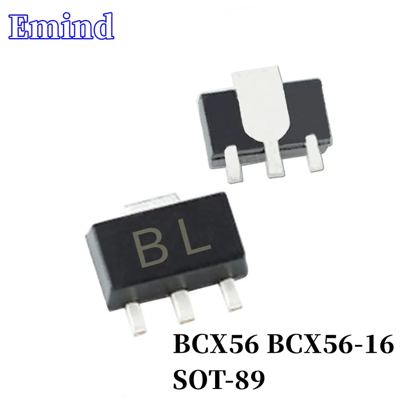 

200/500/1000/2000/3000 шт., BCX56 BCX56-16 SMD транзистор SOT-89 fingerprint BL Шелковый экран NPN 80 в/1A