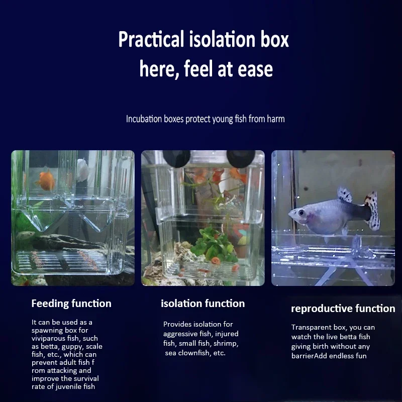 Acrylic Transparent Breeding Box Hooks Internal and External Placement Oviposition Isolation Box Security Suspension Incubator