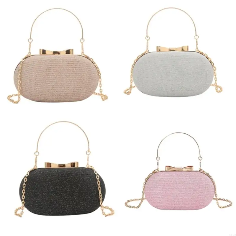 

Fashionable Glittering Metal Chain Handbag Evening Bag with Top Handle Parties Purse Great for Dinners and Celebration
