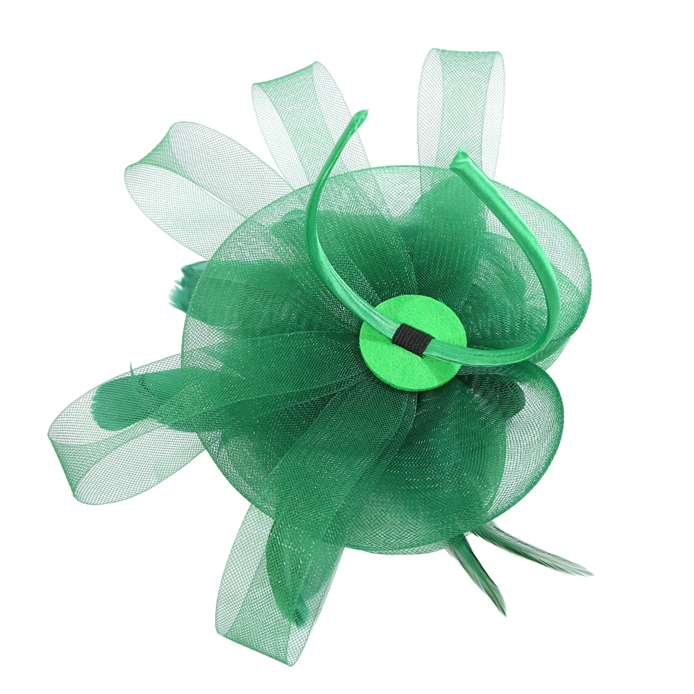 Halloween Christmas Party Feather Headwear accessori per abiti da sposa da sposa accessori per capelli da sposa con filato netto da donna