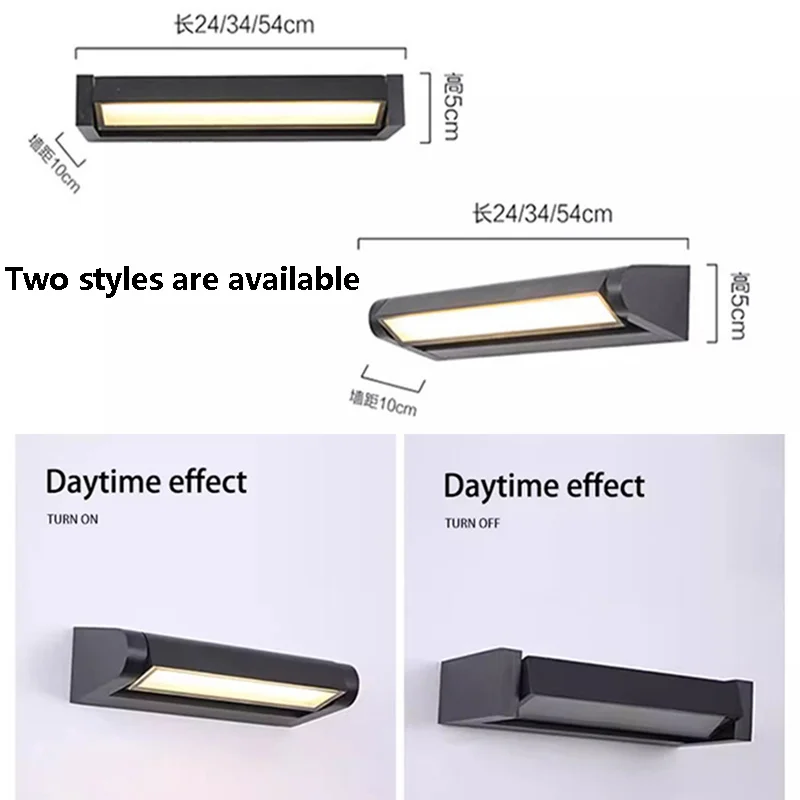 Outdoor Rotatable LED Aluminum Wall Lamp Living Room Bedroom Corridor Wall Light Garden Courtyard Balcony Waterproof Porch Light