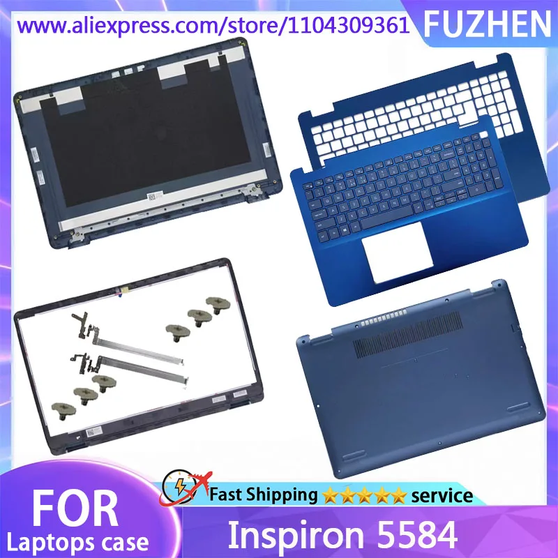 

New Cover For Inspiron 5584 LCD Back Cover/Front Frame/Palm Pad Keyboard/Bottom Cover/Hinge Blue