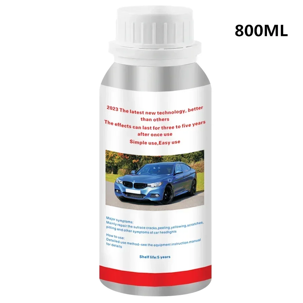 800ml Headlights Liquid Polymer Headlight Chemical Polish Repair Fluid Refurbishment Scratch Repair Polishing Headlights Kit