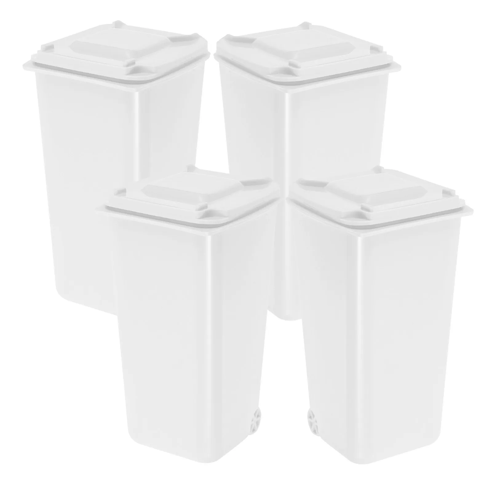 4Pcs Desktop Pen Holder Cartoon Trash Can Mini Small Plastic Bin Trash Can for Office Desk Mini Desktop Bin Small Waste Basket