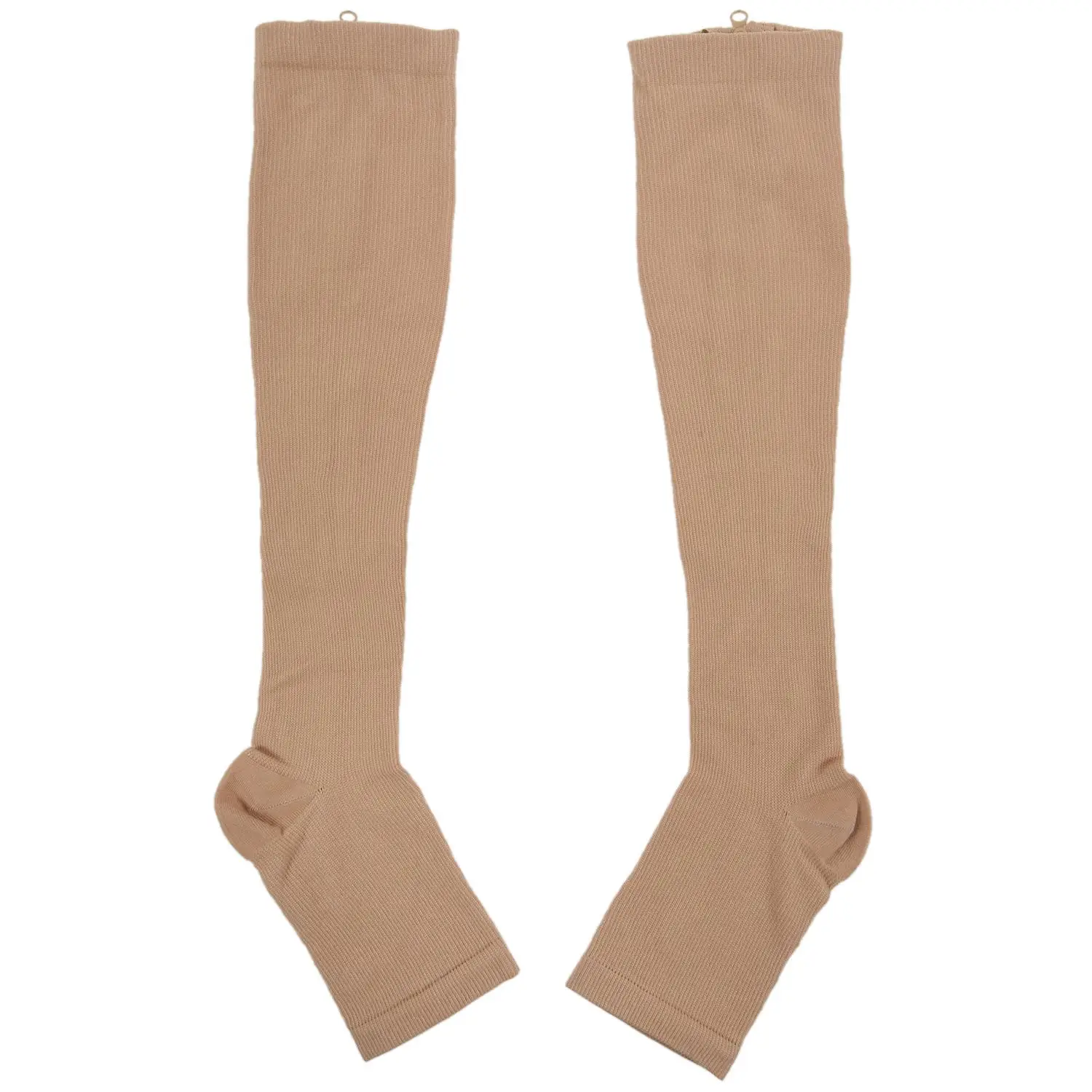 Increasing circulation Compression Knee Socks Leg Support Stockings Beige S